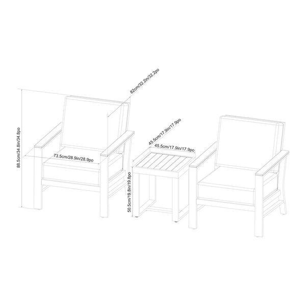 Sunvilla Nichols 3 Piece Bistro Patio Set + Cover
