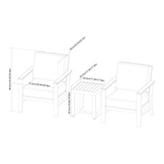 Sunvilla Nichols 3 Piece Bistro Patio Set + Cover