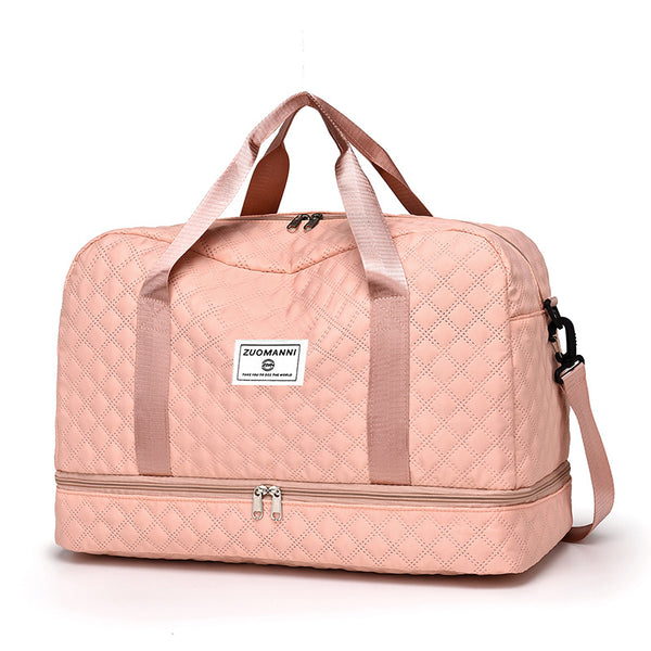 Multifunctional Large Capacity Handbag - Include An Attached Label Card, With Dry/Wet Separation Pockets - Suitable For Travel And Daily Use, Multifunctional Duffel Bag | Stylish Design | Large Handle Bag, Travel Bag, Gym Bag, Travel Bags For Women