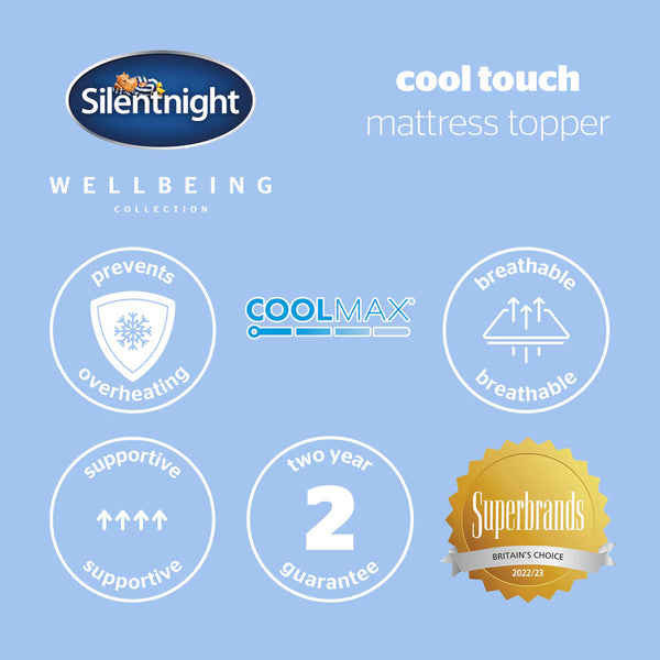 Silentnight Wellbeing Cool Touch Memory Foam Mattress Topper, Super King