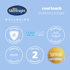 Silentnight Wellbeing Cool Touch Memory Foam Mattress Topper, Super King