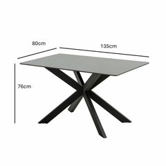 Indus Valley Arden Ceramic Dining Table with Grey Corner Bench & Low Bench