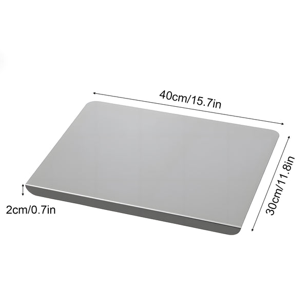 Shipping 1pc of Stainless Steel Cutting Board, a Sturdy Chopping Board Suitable for Meat, Fruits, Vegetables, Bread, And Baking, Featuring a Non-Slip Design with a Lip.