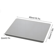 Shipping 1pc of Stainless Steel Cutting Board, a Sturdy Chopping Board Suitable for Meat, Fruits, Vegetables, Bread, And Baking, Featuring a Non-Slip Design with a Lip.