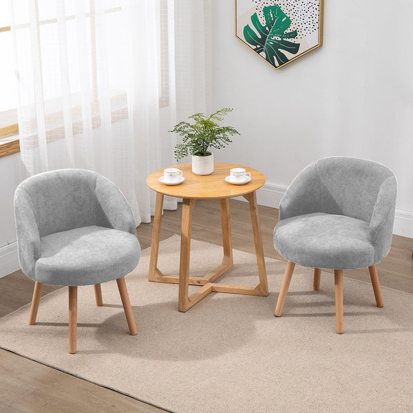 Set of 2 Small Accent Occasional Lounge Sofa, Guest Reception Sofa Chair Office Chair, Tub Chairs Upholstered Fabric with Solid Wood Legs