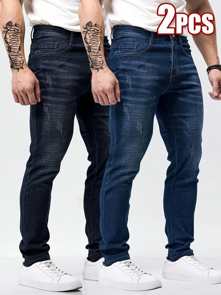 Men'S Skinny Jeans 2pcs Set