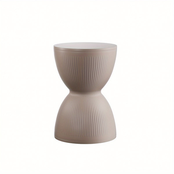 4pcs Modern Hourglass-Shaped Dining Chairs | Creative Plastic Round Stools, Space-Saving Design, Coffee Color, Ergonomic, for Living Room and Bedroom