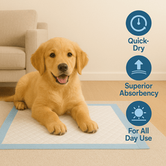 50 x ALIA Pet Training Pads | Dog Training Pads | Super Absorbent Puppy Pee Pads, Leak-Proof, Quick-Dry, Odor Control | Disposable Potty Pads for Dogs & Puppies 56 x 56 cms | 1 Pack of 50