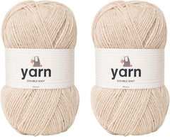 Korbond DK Beige Yarn - 100G Acrylic Wool - Lightweight, Hypoallergenic & Durable Double Knit Crochet Yarn Knitting Wool (290M Total)