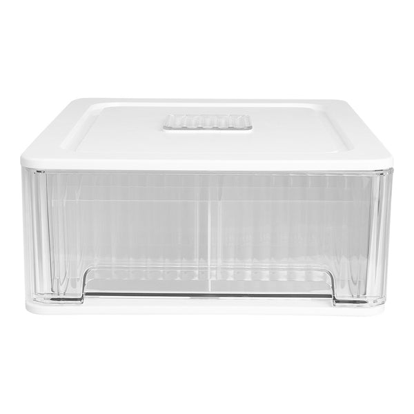 1pc Closet Storage System - Modular Stackable Bin with Dividers, 35x26x12cm Acrylic Organizer for Underwear, Accessories, 3 Styles (Open/12-Section/18-Section)