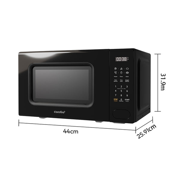 Midea COMFEE' 700W 20 Litre Digital Microwave Oven: Functional & Stylish for Any Kitchen, with 6 One-Touch Cooking Presets, Express Cook, 11 Power Levels, Defrost, Memory Function - Black
