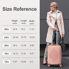 4pcs Luggage with Corner Protectors, 12/ 20/ 24/ 28-Inch, Durable Hard Shell, 360 Spinner Wheels, Multifunctional Large Capacity, Lightweight Travel Suitcase