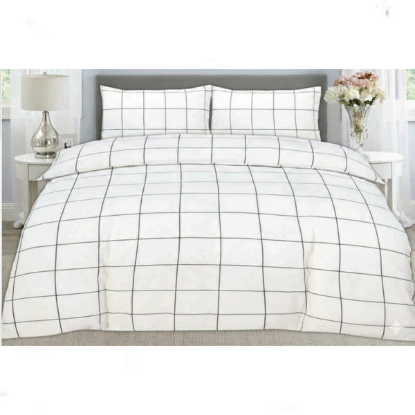 100% Cotton Complete Bedding Duvet Cover Set - Includes Double Duvet Cover, Double Fitted Sheet & two Matching Pillowcases - Comfortable Soft Comforter Cover Bedding Set for Bedroom - Premium Quality Bedding Set