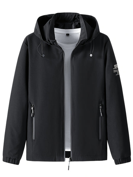 Windproof Detachable Hooded Jacket Korean Style Loose Fashion Handsome Casual Men's Top