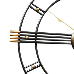 60cm Extra Large Retro Metal Skeleton Wall Clock, Outdoor Garden Clock, European-Style Creative Wrought Iron Round Wall Clock Roman Numerals Silent Non Ticking Unique Unusual Clock, Perfect for Living Room, Bedroom, Kitchen, Garden, Lounge, Hotel, Office