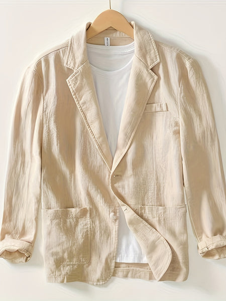 New Men'S - Single-Layer Suit Jacket, Soft, Comfortable, Stylish, Classic, Casual, And Suitable for Light Business Wear