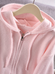 Cardigan Hooded Sweater for Women, Unique Niche Style Top, Gavin