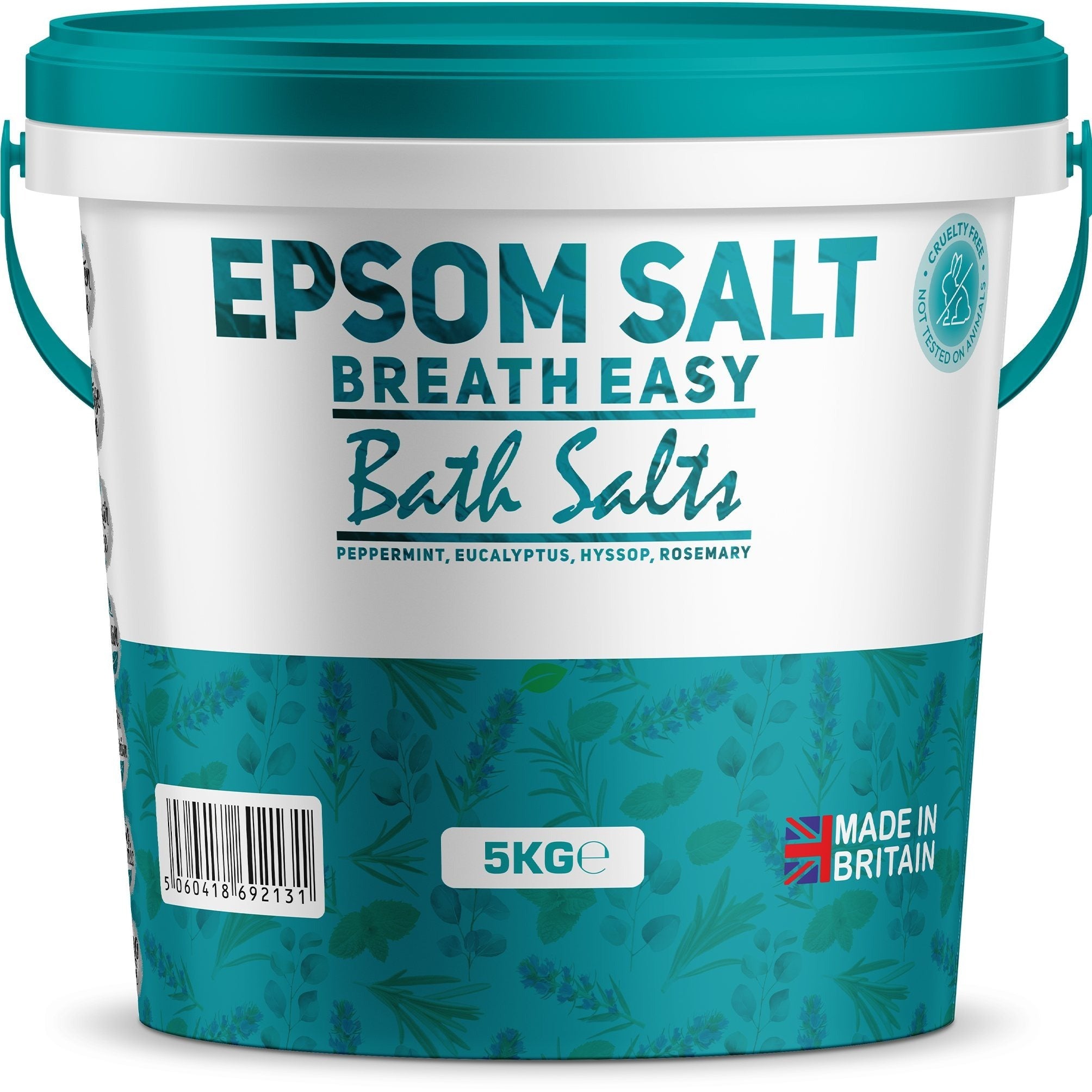 Scented Epsom Bath Salts - Breath Easy with Peppermint, Eucalyptus & Rosemary Essential Oils | Magnesium Sulphate | Infused Bath & Foot Soak