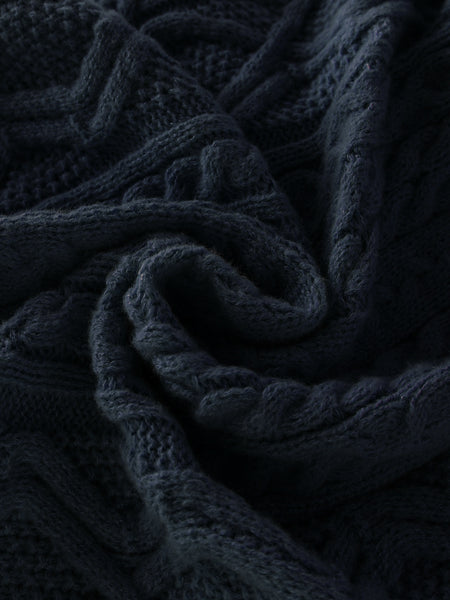 2025 Winter American Stand-Up Collar Half-Zip Knit Aran Sweater Mr. Pony Knitwear Pullover Card