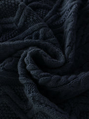 2025 Winter American Stand-Up Collar Half-Zip Knit Aran Sweater Mr. Pony Knitwear Pullover Card