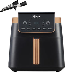 Ninja Foodi Dual Zone Digital Air Fryer, 2 Drawers, 7.6L, 6-In-1, Uses No Oil, Air Fry, Max Crisp, Roast, Bake, Reheat, Dehydrate, Cooks 4-6 Portions, Non-Stick, Dishwasher Safe Baskets, Black AF300UK