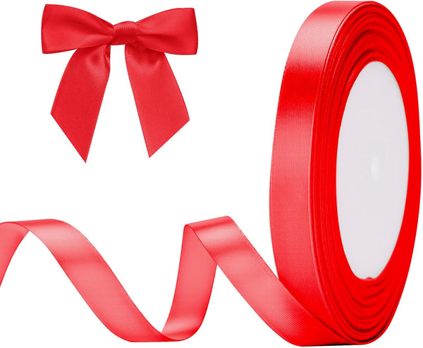 G2PLUS White Stain Ribbons - 22M Thick Fabric Gift Wrap Ribbons for Crafting, Wedding & Valentine'S Day Decoration