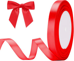 G2PLUS White Stain Ribbons - 22M Thick Fabric Gift Wrap Ribbons for Crafting, Wedding & Valentine'S Day Decoration