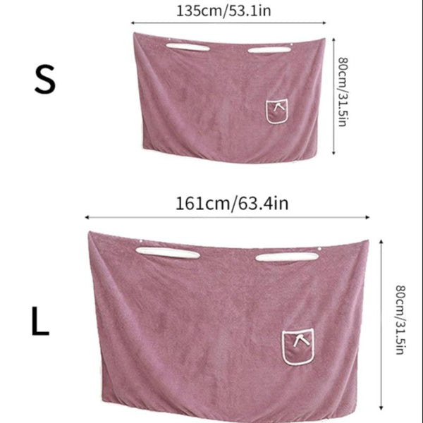 Women'S Coral Fleece Bathrobe, 1 Count Soft Absorbent Bath Skirt, Ladies Wearable Bath Towel, Bathrobe for Beach Spa Sauna Shower