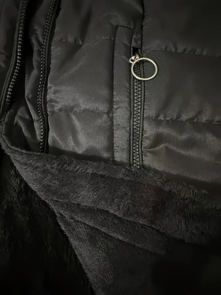 Women'S Winter Casual Mid-Length Fleece-Lined Hooded Jacket - Zippered Pockets, Machine Washable Winter Coat, Full Zip Closure, Regular Fit Sleeves, Fashionable Warm And Cold-Resistant, Comfortable Soft Fabric