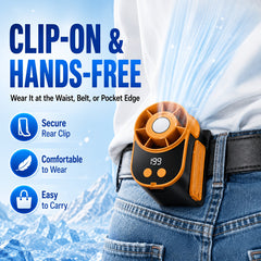 Neck And Waist Portable Fan With USB Charging Design And Strong Airflow For Camping Travel Fishing And Outdoor Enthusiasts