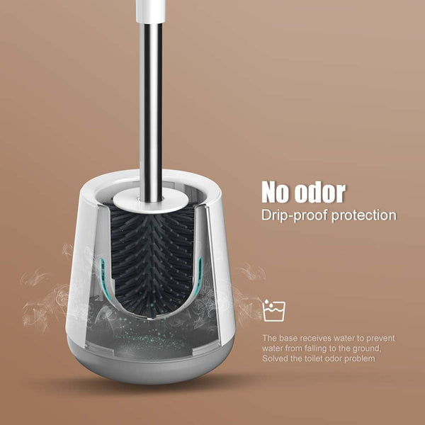 Ibergrif M34152 Silicone Toilet Brushes & Holders, Deep Cleaner, Toilet Brush with Quick Drying Holder Set for Bathroom