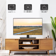 Universal Table Top TV Stand - Swivel TV Stand Base for 26-55 Inch Lcd/Led/Oled/Plasma Tvs with Bracket Height Adjustable Max. VESA 400X400Mm up to 40KG1