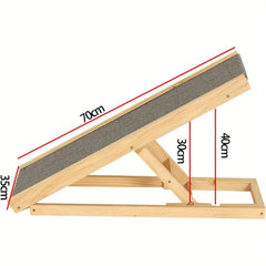Dog Stair Ramp 70 * 35cm Adjustable Heights Pet Dog Non-Slip Puppy Ramp