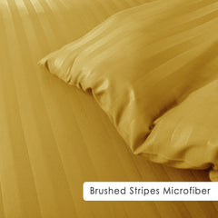 Premium Hotel Quality Satin Stripe Duvet Cover Set Double with Pillowcases | Reversible Soft Quilt Bedding | Easy Care Breathable Luxury Quilt Cover