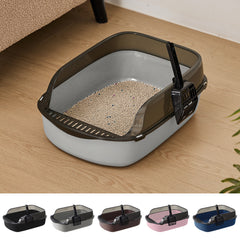 Extra Large Open Cat Litter Tray High Sided Deep Jumbo Rim Pan Box Loo Toilet Large Open Cat Litter Tray High Sided Deep Jumbo Pan Box Loo Toilet Cat Centre Extra Large High-Sided Cat Litter Box - Semi-Enclosed Design with High Walls for Cats & Rabbits, E