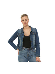 NOROZE Women’s Washed Detail Denim Jacket – Ladies Trucker Classic Western Design Denim Jeans Jacket – UK Sizes 8-20