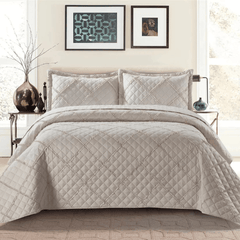 Embossed Ruffle Quilted Bedspread Bed Throw Single Double King size bedding set