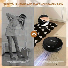 3-in-1 Robot Vacuum Cleaner | 4, 000 Pa Powerful Suction, Up to 90mins Runtime, Low Noise, Suitable for Hard Floors, Flatmarble Tiles, and Wood Floors | USB Charging, Hair Anti-Tangling, Blow and Suction Integrated, Crash Protection