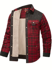US Size Men'S Casual High-Quality Fall/Winter Plaid Jacket