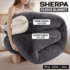 1pc Luxurious Double-Sided Sherpa Throw Blanket – Soft, Warm & Cozy Contemporary Blanket, Machine Washable, Perfect for Couch, Bed, Office & Travel, Ideal Gift