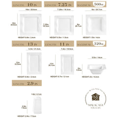 Set of 28 White Porcelain Square Dinnerware, Includes Plates And Bowls for 6 People