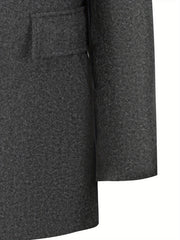2025 American Style New Men'S Everyday Casual Classic Versatile Solid Color Side Double Pocket Easy Design Handsome Dad Wrinkle-Resistant Non-Iron Single-Breasted Light Luxury Trench Coat