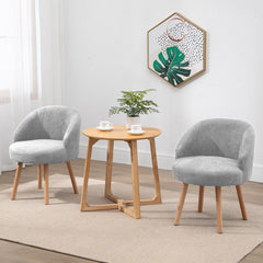 Sofa Chair with Thick Cushion Modern Nordic Style Accent Chair Velvet Upholstered Mini Sofa Pull Buckle Leisure Nap Lazy Chair with Solid Wood Leg for Home Living Room Office, Set of 2