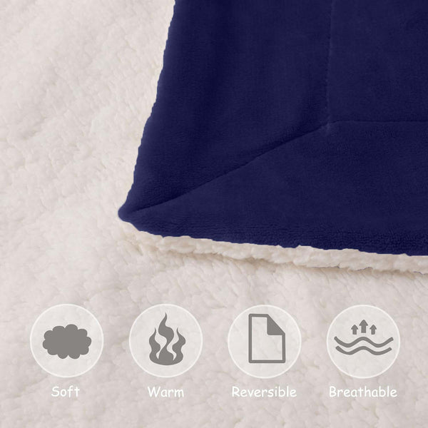 1pc Luxurious Double-Sided Sherpa Throw Blanket – Soft, Warm & Cozy Contemporary Blanket, Machine Washable, Perfect for Couch, Bed, Office & Travel, Ideal Gift