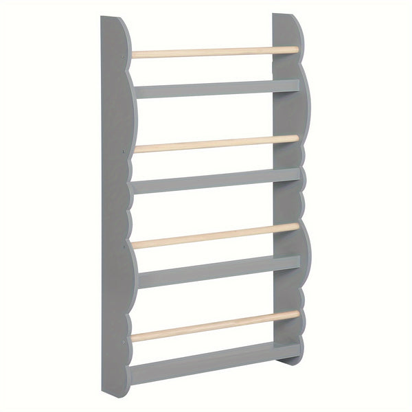 1pc Bookshelf Ledge | Book Organizer with Bookshelves, Pine E1 MDF, Green, Cubby Shelf, Freestanding, Suitable for Various Room Types