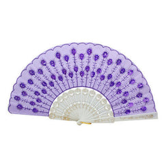 Spanish Lace Silk Folding Hand Held Dance Fan Flower Pattern for Party Wedding