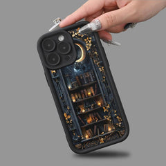 Phone Case - A Fashionable And Artistic Moon-Themed Bookshelf Design, Perfect for Both Men And Women. It'S a Straightforward Yet Distinctive Case, Compatible with for Iphone 17, 16, 15, 14, 13, 12, 11, XS, XR, X7, 8 Plus, Pro Max