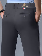 3pcs High-Elasticity Men's Business Casual Dress Pants, All-Season Wear, Wrinkle- No Ironing Required, Professional Style, Classic Design, Premium Craftsmanship, Machine Washable Fashion Men's Wear