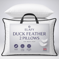 Duck Feather & Down Pillows Extra Filled Hotel Quality 100% Soft Luxury Microfiber Pack of 1or 2 & 4