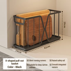 Pull Out Cabinet Organizer, Kitchen Storage Rack, Pull Out Drawers for Countertop and Cabinet, Sliding Rack, Ideal for Kitchen Miscellaneous Items, Available in 1pc or 2pcs Set
